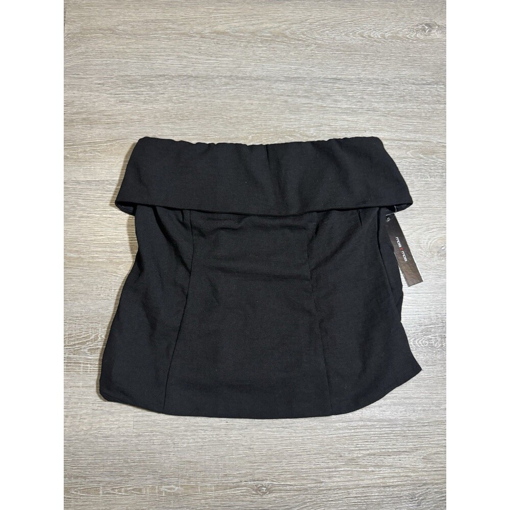 NWT Black Strapless Tube Top Size Medium Juniors By Moa Moa Stretchy Summmer
